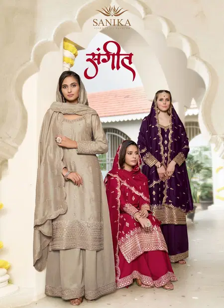 Sangeet By Sanika Vichtra Silk Embroidery Readymade Suits Wholesalers In Delhi
