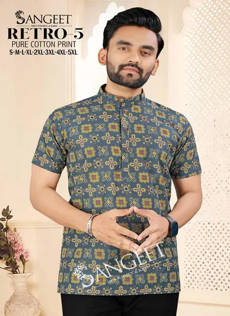 Sangeet Retro 5 Pure Cotton Mens Shirt Wholesale Market In Surat
