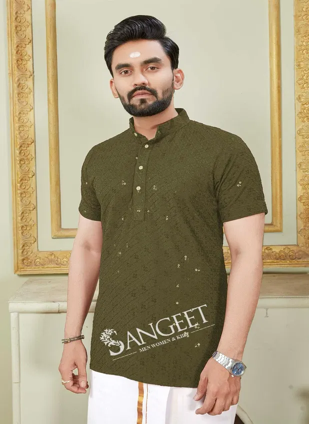 Sangeet Royal Sifli  Rayon Sequence Work Mens Shirts Suppliers In India