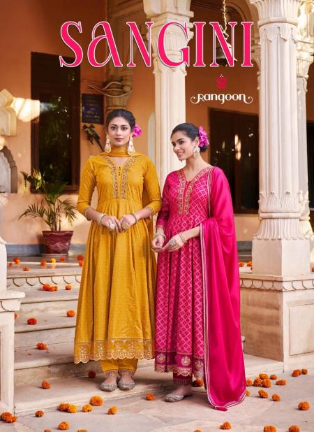 Sangini By Rangoon Rayon Embroidery Readymade Suits Wholesale Market In Surat Catalog