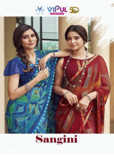 Sangini by Vipul Georgette Printed Sarees Wholesale Clothing Suppliers In India Catalog