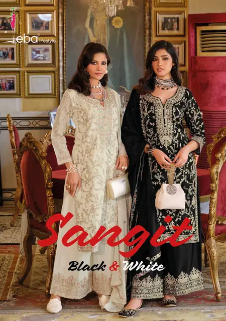 Sangit Black And White By Eba Chinon Online Readymade Suits Wholesale
