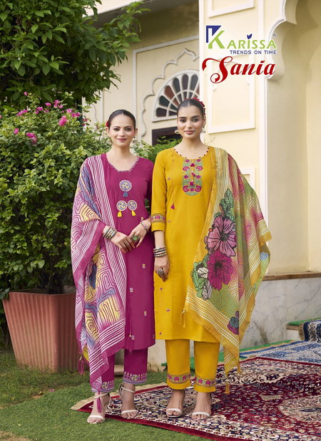 Sania By Karissa Cotton Thread Work Online Kurti With Bottom Dupatta Wholesale