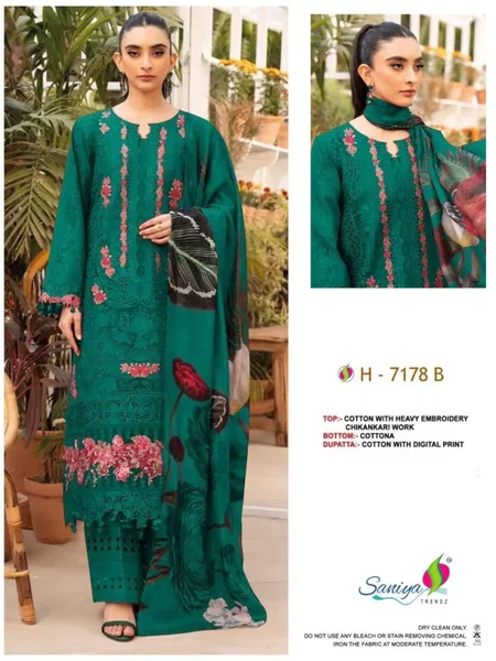 7178 A To C By Saniya Cotton Chikankari Pakistani Salwar Suits