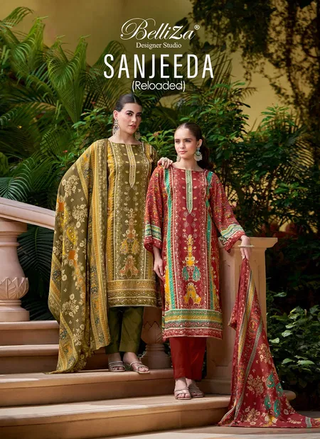 Sanjeeda By Belliza Jam Cotton Printed Dress Material Suppliers In India