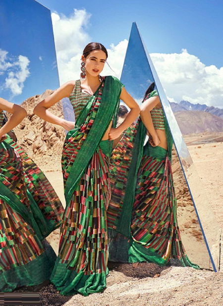 Sanskar Reflaction Latest Regular Wear Georgette Printed Saree Collection Catalog