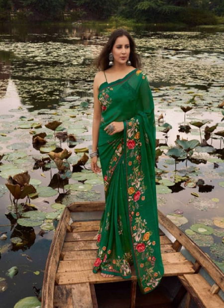 Sanskar Sadgi Casual Daily Wear Georgette Printed Saree Collection Catalog