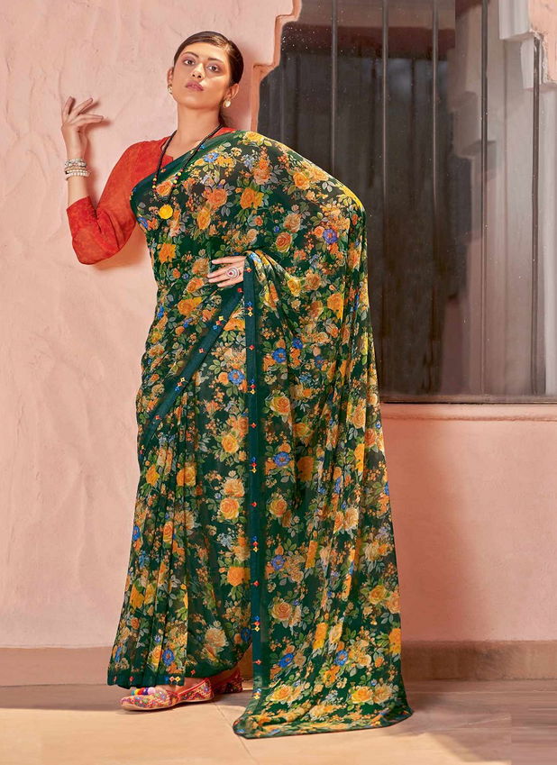 Sanskar Signature 15 Printed Regular Wear Georgette Latest Saree Collection