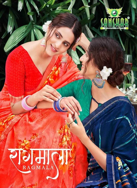 Ragmala 20001-20012 By Sanskar Series Fancy Georgette Sarees Wholesale Suppliers In Mumbai