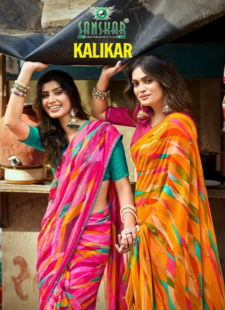 Kalikar By Sanskar Weightless Fancy Trendy Sarees Wholesale Market In Surat