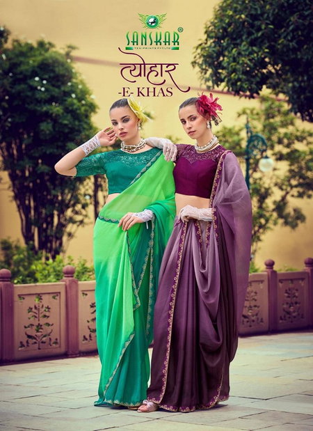 Tyohar E Khas By Sanskar Tex Printed Trendy Sarees Bulk Orders In India