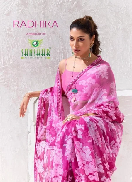 Radhika By Sanskar Tex Prints Georgette Pretty Look Sarees Wholesale Clothing Distributors In India