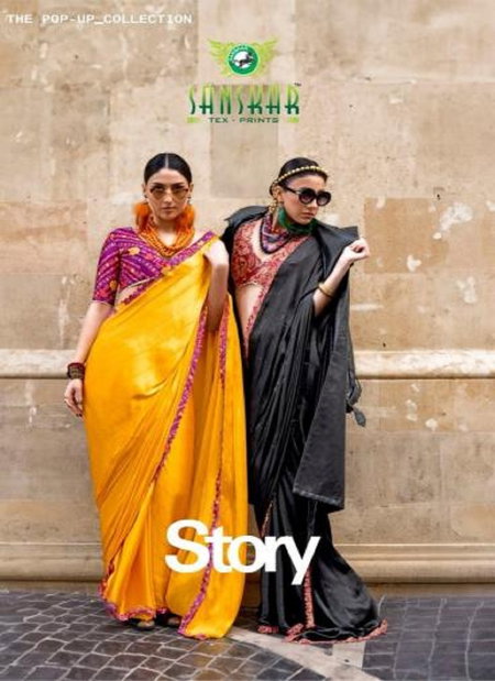 Story By Sanskar Fancy Sartin Gorgeous Look Sarees Wholesalers In Delhi
