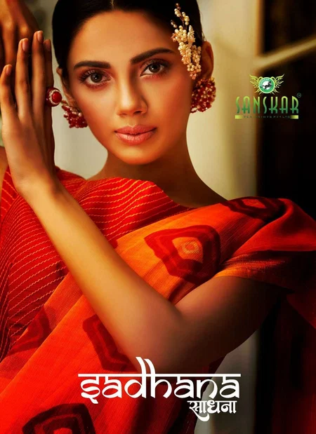 Sadhana 30001-30012 By Sanskar Pure Chiffon Fancy Saree Wholesale Online