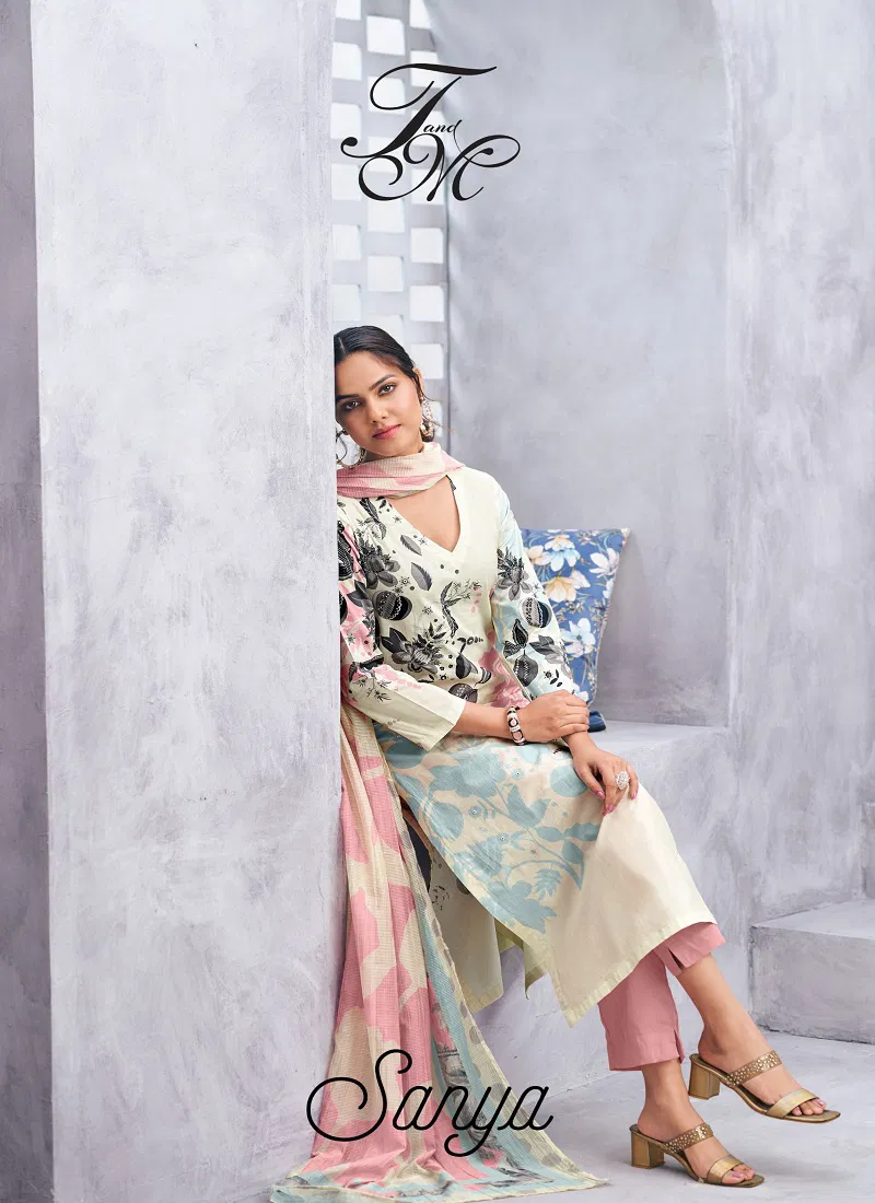 Sanya By T&M Cotton Printed Dress Material Wholesale Price In Surat