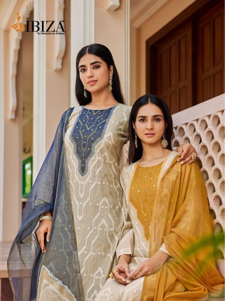 Saptrangi By Ibiza Orgenic Sen Silk Designer Salwar Suits Wholesalers In Surat