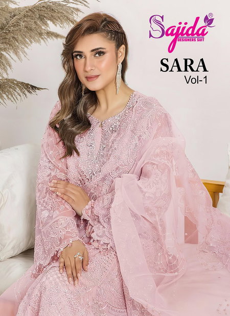 Sara Vol 1 by Sajida Organza Pakistani Salwar Kameez Suppliers In India