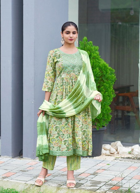 Sara Vol 10 By Mystic 9 Rayon Embroidery Printed Kurti With Bottom Dupatta Wholesale Shop In Surat
