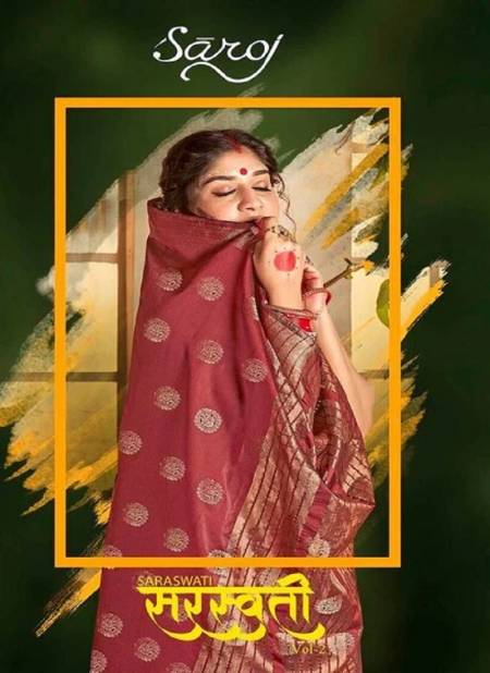 Saraswati Vol 2 By Saroj Designer Wedding Wear Soft Silk Sarees Wholesalers In Delhi
 Catalog