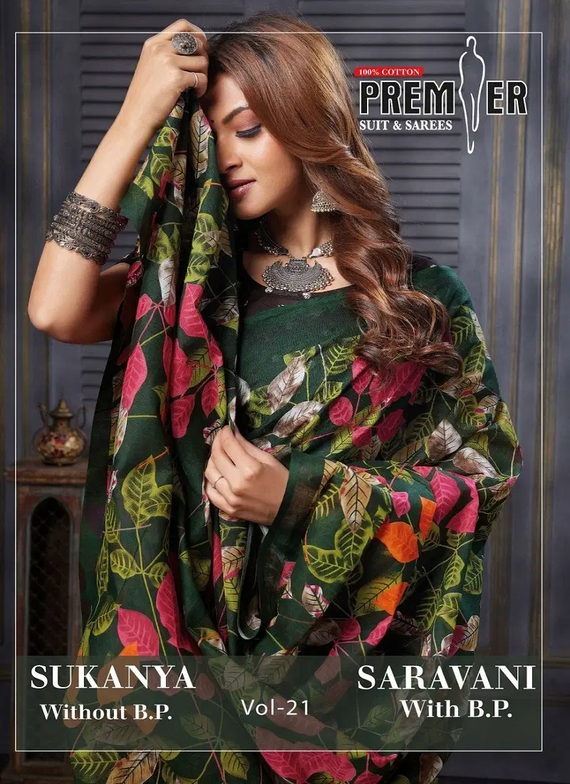 Saravani Vol 21 By Premier Cotton Printed Sarees Wholesale Shop In Surat