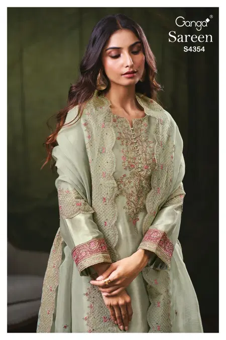 Sareen 4354 By Ganga Bemberg Silk Wedding Salwar Suits