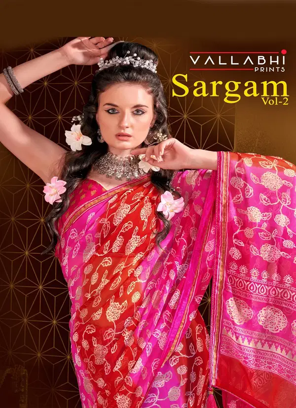 Sargam Vol 2 Floral Printed Georgette Daily Wear Sarees Wholesale Market In Surat