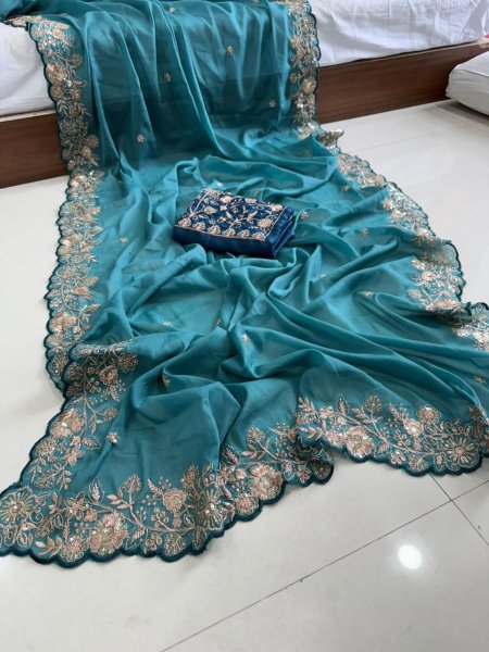 Sarika Pure Star Georgette Sequence Work Saree 