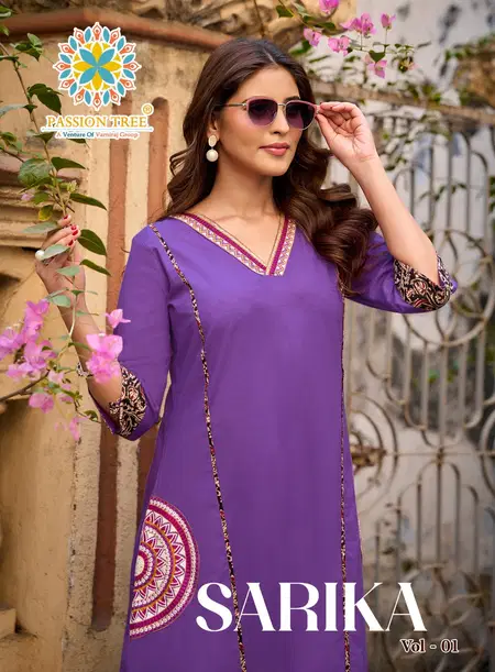 Sarika Vol 1 By Passion Tree A Line Cotton Dhabu Kurti With Bottom Wholesalers In Surat