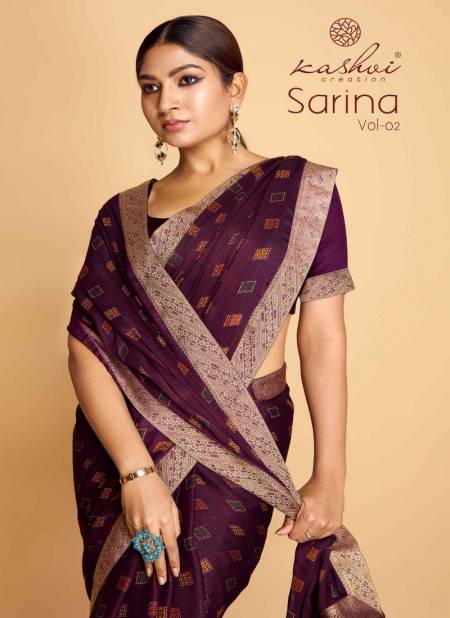 Sarina Vol 2 By Kashvi Pc Moss Printed Sarees Wholesale Market In Surat Catalog