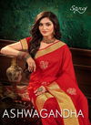 SAROJ ASHWAGANDHA Designer Fancy Casual Wear Soft Vichitra Silk with Banarsi Border and Multi Embroidery Work Saree Collection