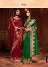 SAROJ ISHIKA Latest Designer Fancy Festive Wear Vichitra Silk with Heavy Jari Border Sarees Collection