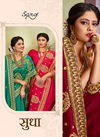 SAROJ  SUDHA Latest Fancy Designer Wedding Wear Vichitra Silk with Heavy Embroidery and Diamonds work Saree Collection