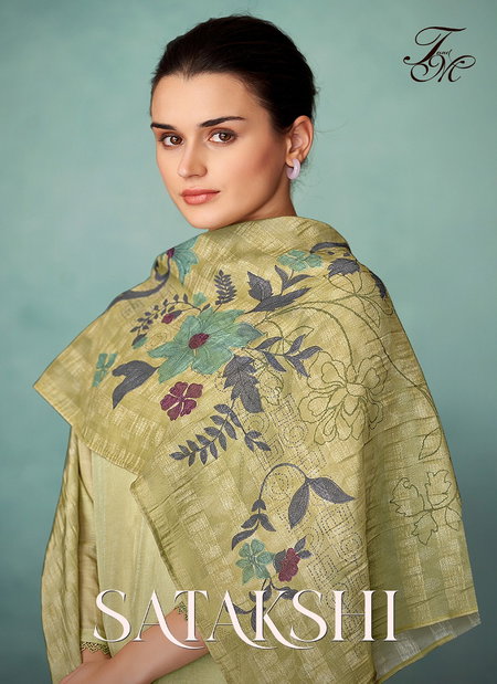 Satakshi By T&M Pure Linen Embroidery Dress Material Suppliers In India