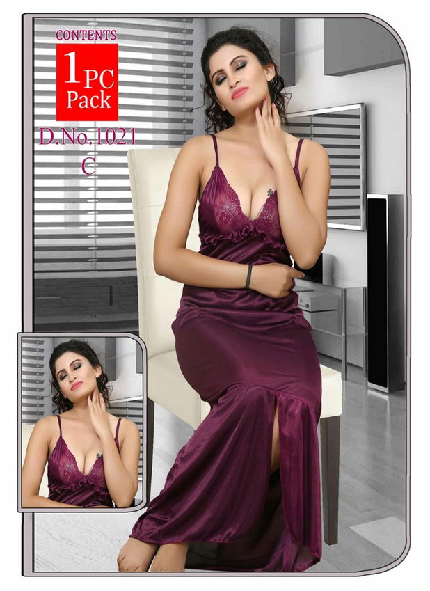 Satin Finesta 28 Satin Nighty Plain Western Latest comfortable Night Wear Collection