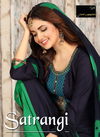 Satrangi Latest Casual Wear Rayon Worked Top With Salwar And Nazneen Dupatta Readymade Collection
