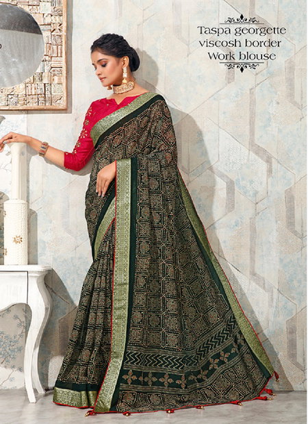 Sawali 14 By Kalpatru Bandhej Printed Georgette Sarees Suppliers In India