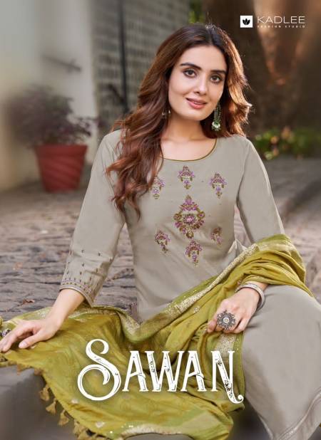 Sawan By Kadlee Rayon Weaving Readymade Suits Wholesale Market In Surat With Price Catalog