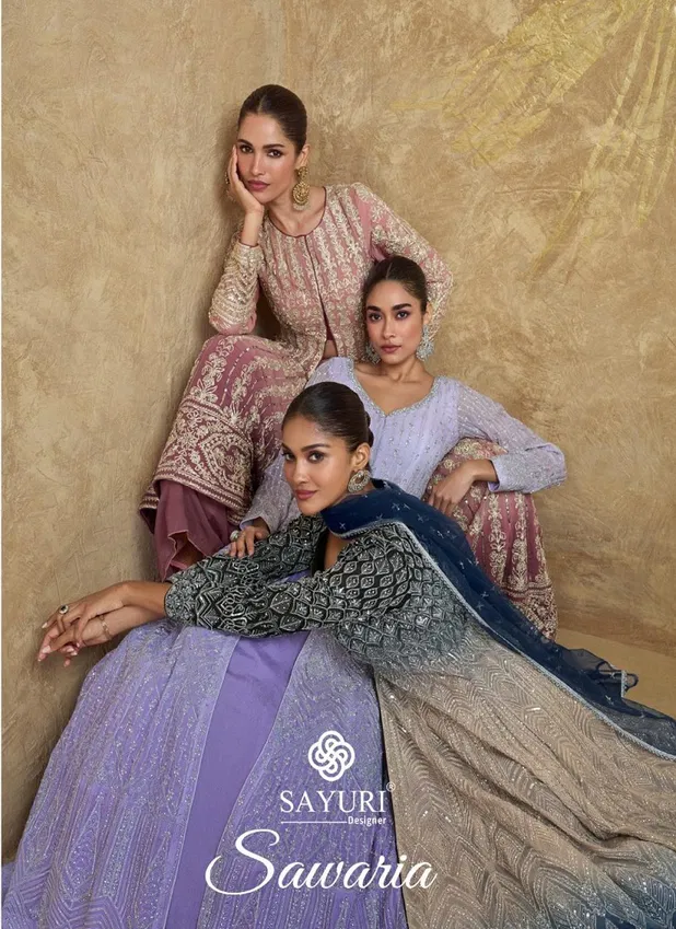 Sawaria By Sayuri Designer Georgette Readymade Suits Suppliers In India