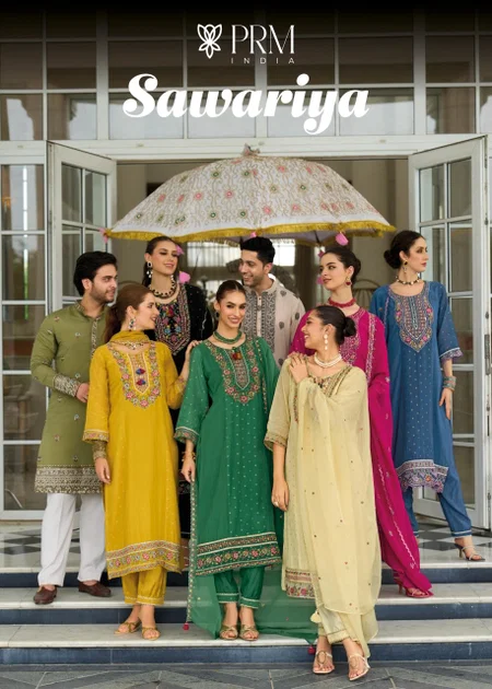 Sawariya By Prm Mul Chanderi Kurti With Bottom Dupatta Suppliers In India
