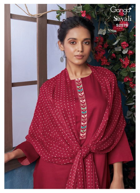 Sayali 2578 By Ganga Heavy Cotton Silk Dress Material Wholesale Clothing Suppliers In India