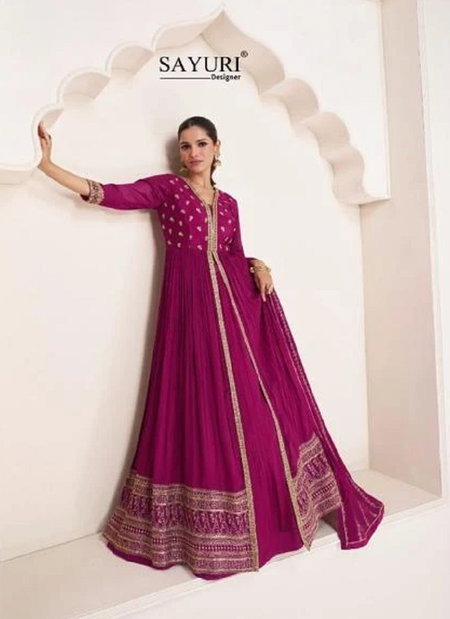 Sayuri Polki 5309 Pink Georgette Wedding Wear Readymade Suits Wholesale Online
