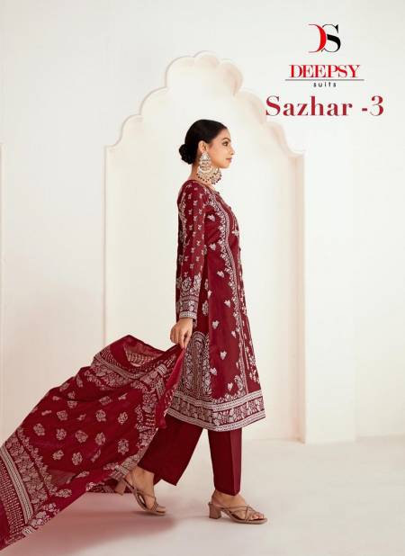 Sazhar 3 By Deepsy Heavy Embroidery Cotton Salwar Kameez Wholesale Shop In Surat
