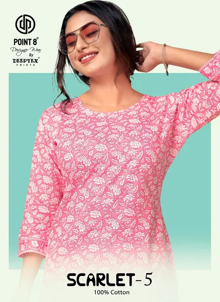 Scarlet Vol 5 By Deeptex Poplin Cotton Short Kurti Wholesale Shop In Surat Catalog