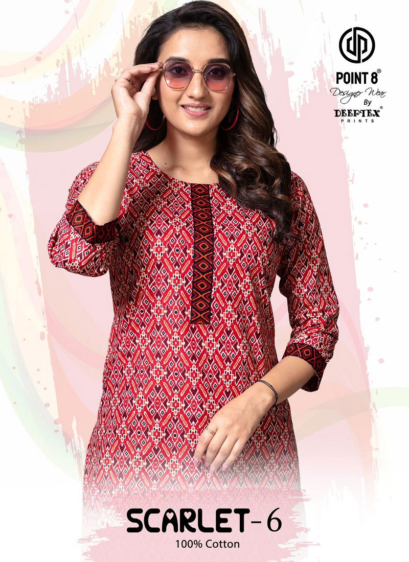 Scarlet Vol 6 By Deeptex Poplin Cotton Short Kurti Suppliers In India Catalog