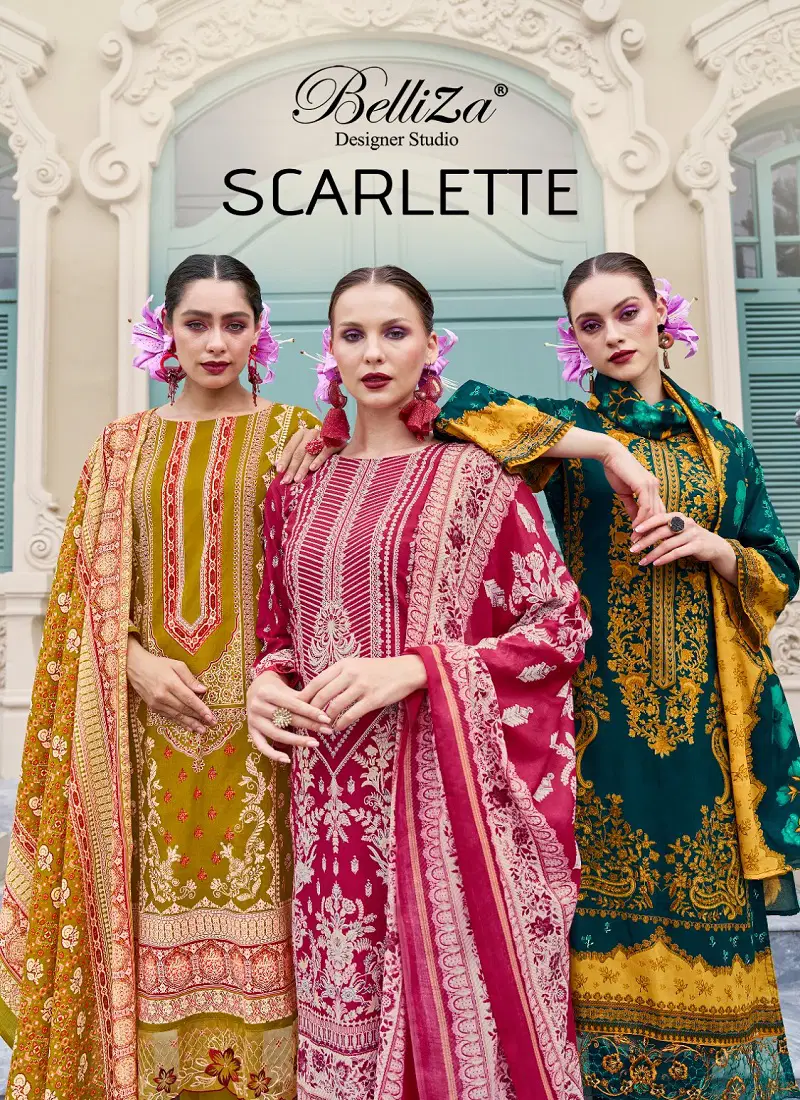 Scarlette By Belliza Cotton Digital Printed Dress Material Exporters In India Catalog