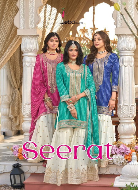 Seerat By Eba Chinon Printed Embroidery Readymade Suits Orders In India