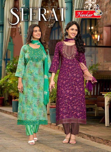 Seerat Vol 2 By Navkar Rayon Foil Printed Kurti With Bottom Dupatta Wholesale Online
 Catalog