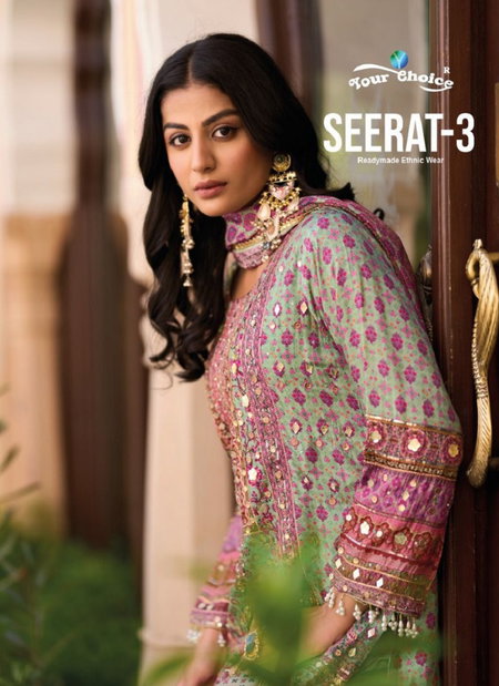 Seerat Vol 3 By Your Choice Designer Chinon Readymade Suits Exporters In India