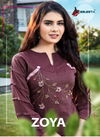 Selesta Zoya Handwork Pure Cotton Designer Kurti With Bottom Collection
