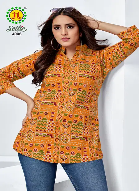 Selfie Vol 4 By JT Printed Cotton Ladies Top Wholesale Market In Surat Catalog